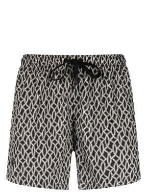 Tagliatore abstract-pattern swim shorts - Black