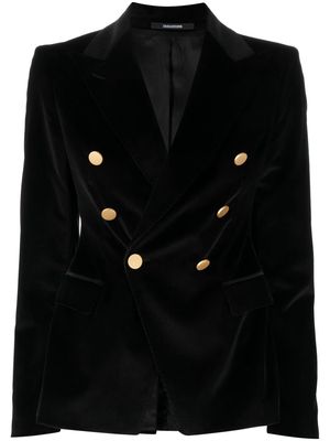 Tagliatore Alicya double-breasted velvet blazer - Black