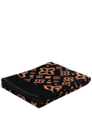Tagliatore all-over monogram-pattern beach towel - Black