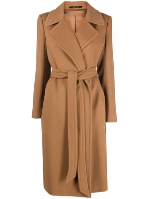 Tagliatore belted double-breasted coat - Brown