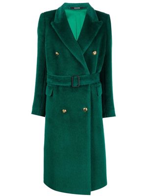 Tagliatore belted double-breasted coat - Green