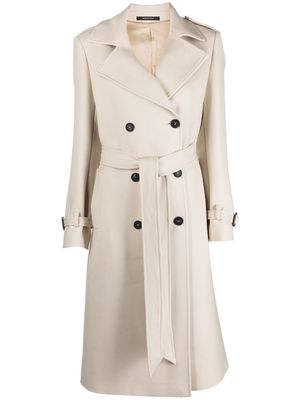 Tagliatore belted double-breasted coat - Neutrals
