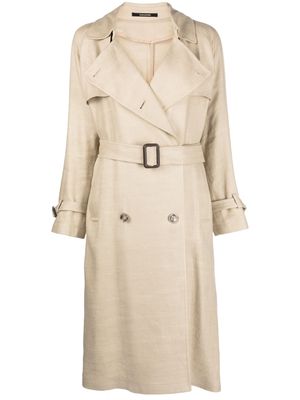 Tagliatore belted notched-lapels trench coat - Neutrals