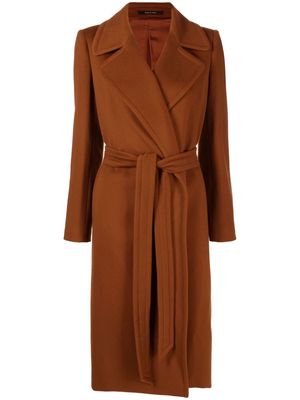 Tagliatore belted single-breasted coat - Brown