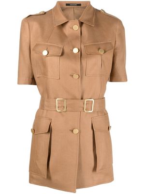 Tagliatore belted single-breasted jacket - Brown