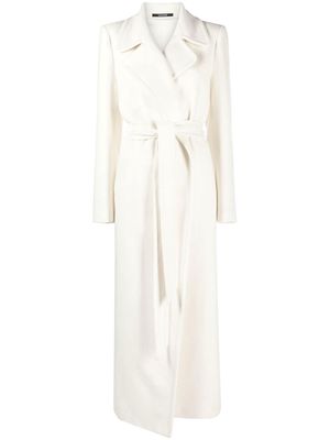 Tagliatore belted virgin-wool coat - White