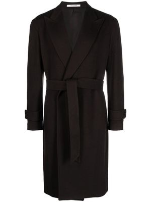 Tagliatore belted wool trench coat - Brown