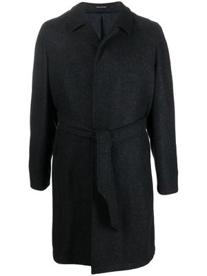 Tagliatore belted woollen coat - Blue
