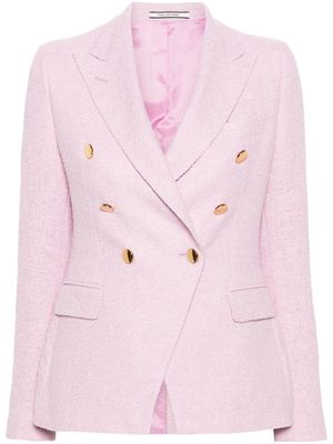 Tagliatore bouclé double-breasted blazer - Pink