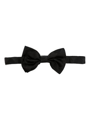 Tagliatore bow-detailing silk tie - Black
