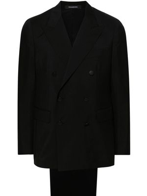Tagliatore brooch-detail double-breasted suit - Black