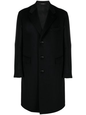 Tagliatore brooch-detail single-breasted coat - Black