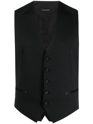 Tagliatore button-down cotton waistcoat - Black