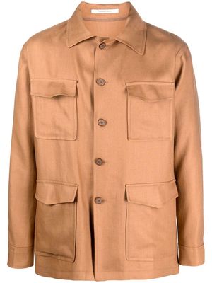 Tagliatore button-down shirt jacket - Brown