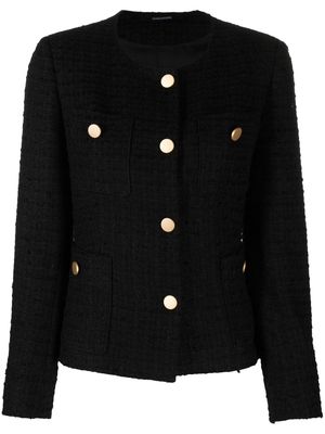 Tagliatore button-down tweed jacket - Black