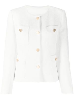 Tagliatore button-down tweed jacket - White