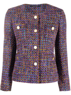 Tagliatore button-front tweed jacket - Purple