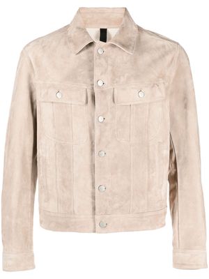 Tagliatore button-up trucker leather jacket - Neutrals