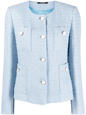 Tagliatore button-up tweed jacket - Blue