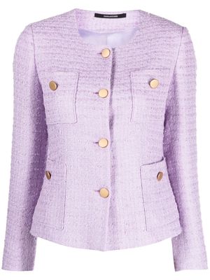 Tagliatore button-up tweed jacket - Purple