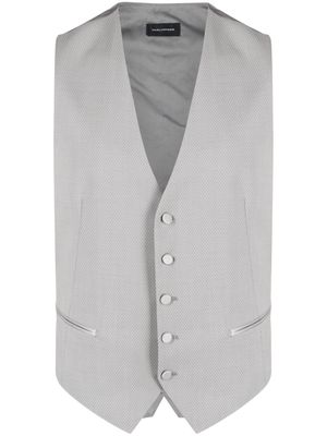 Tagliatore button-up wool waistcoat - Grey