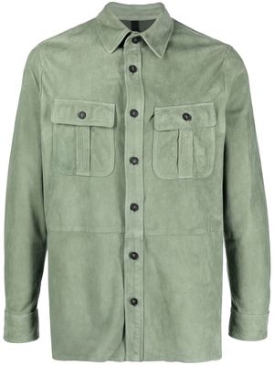 Tagliatore buttoned-up leather jacket - Green