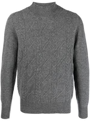 Tagliatore cable-knit high neck jumper - Grey