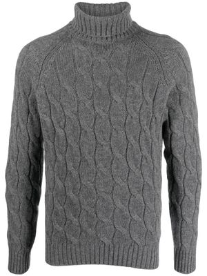 Tagliatore cable-knit roll-neck jumper - Grey