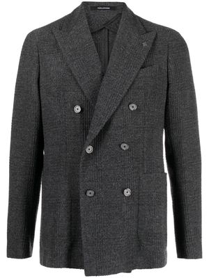 Tagliatore check-pattern double-breasted blazer - Grey