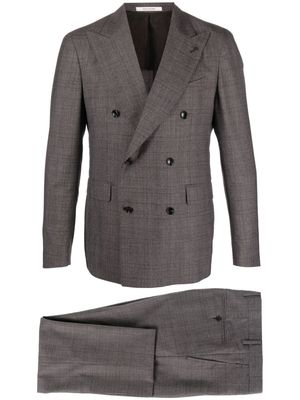 Tagliatore check-pattern double-breasted suit - Brown