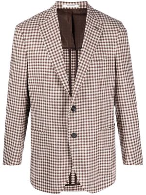 Tagliatore check-pattern long-sleeve blazer - Brown