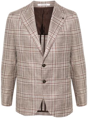 Tagliatore check-pattern notched-lapels blazer - Brown