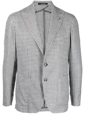 Tagliatore check-pattern single-breasted blazer - Grey
