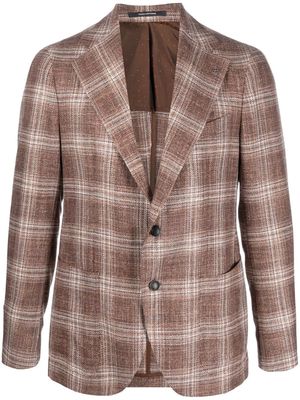 Tagliatore check-pattern single-breasted jacket - Brown