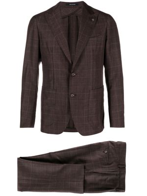 Tagliatore check-pattern single-breasted suit - Brown