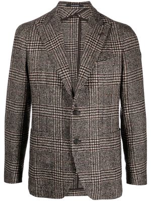 Tagliatore check-pattern wool blazer - Brown