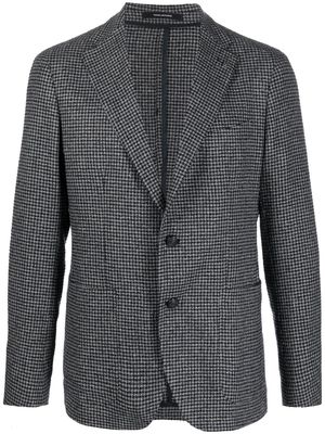 Tagliatore check-pattern wool-blend blazer - Grey
