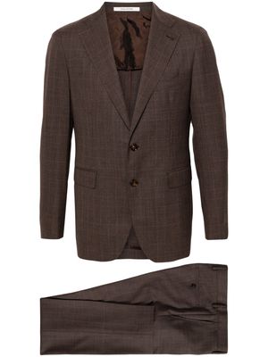 Tagliatore checked peak-lapels single-breasted suit - Brown