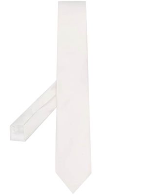 Tagliatore classic plain tie - White
