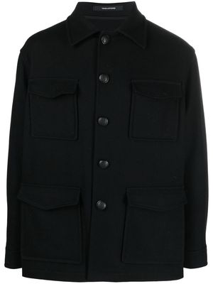 Tagliatore collared wool jacket - Black