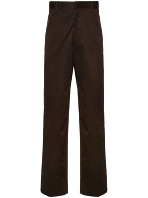Tagliatore concealed-fastening cotton-blend straight trousers - Brown