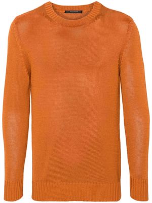 Tagliatore crew-neck cotton jumper - Orange