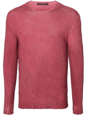 Tagliatore crew-neck cotton jumper - Pink