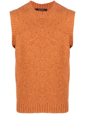 Tagliatore crew-neck intarsia-knit vest - Orange
