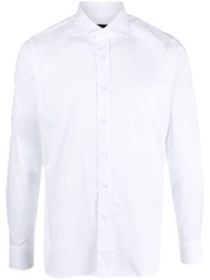 Tagliatore cutaway-collar cotton shirt - White