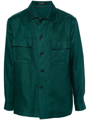 Tagliatore Damian linen shirt jacket - Green