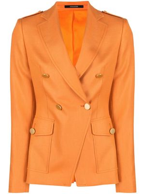 Tagliatore Darlene double-breasted linen blazer - Orange