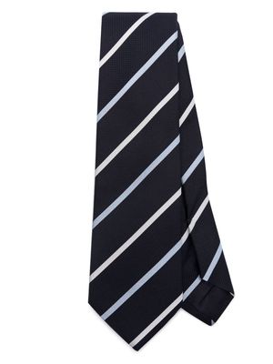 Tagliatore diagonal-stripe silk tie - Blue