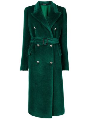 Tagliatore double-breasted belted coat - Green