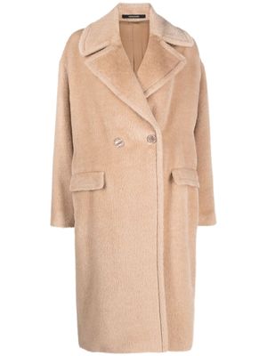 Tagliatore double-breasted brushed coat - Neutrals